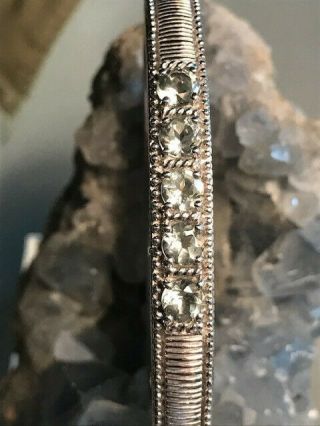 Judith Ripka Vintage Sterling Silver Clasp Bracelet With Blue Topaz Stones