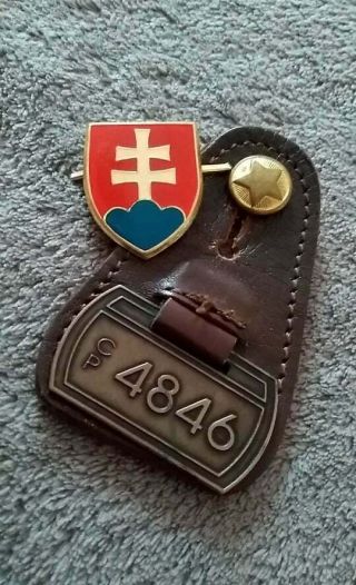 Vintage Obsolete Slovakia Identification Number/police Badge 1993 - 1997 Rare