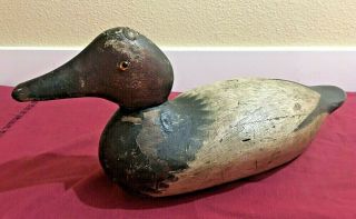 Vintage Antique Wooden Duck Decoy - Mason Canvasback Drake Circa 1910 -