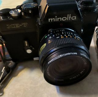 Vintage Minolta XE - 7 35mm Film Camera with 3 lenses and accessories 2