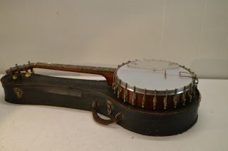 Old Vintage 4 String Tenor Banjo Gibson? Vega? Spelling? No Name M@h G@ny
