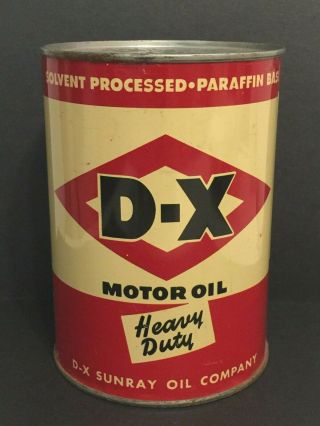 " Rare " Vintage D - X Oil Can " Salesman Sample Or Shelf Display " (empty Can)