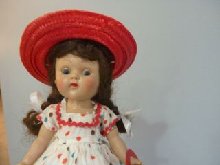 VINTAGE VOGUE GINNY DOLL STRAIGHT LEG WALKER PAINTED PAINTED LASHES OLD DRESS 3