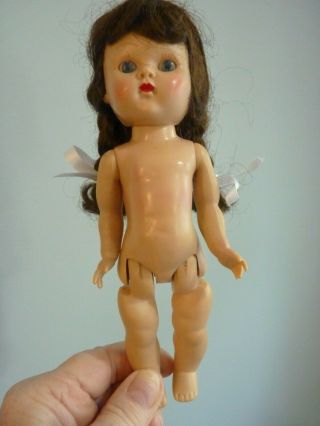 VINTAGE VOGUE GINNY DOLL STRAIGHT LEG WALKER PAINTED PAINTED LASHES OLD DRESS 7