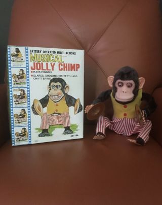 Vintage Musical Jolly Chimp Toy/ Vgc