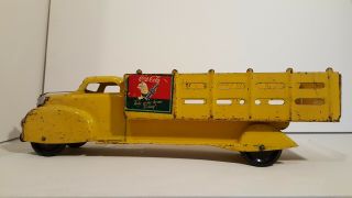 Vintage Big Ol Yello Marx Coca - Cola Sprite Pressed Steel Delivery Truck 21 " Rare