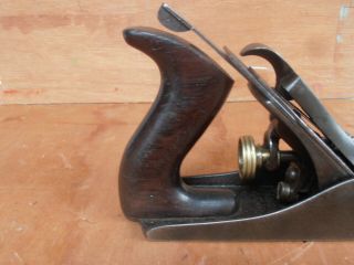 Old vintage Bailey no 3 smoothing plane,  rosewood handles,  low front knob. 6