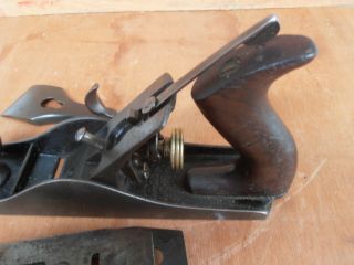 Old vintage Bailey no 3 smoothing plane,  rosewood handles,  low front knob. 8