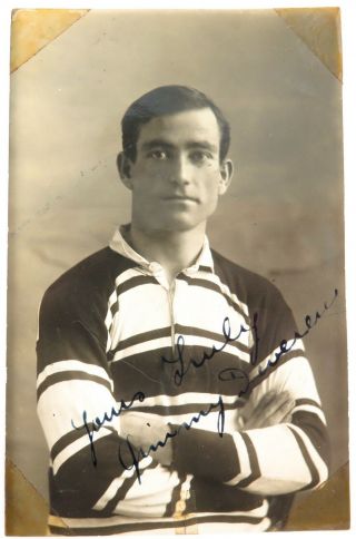 Australian Rugby League.  C1910 Rare Jimmy Devereux Autographed Rp Postcard