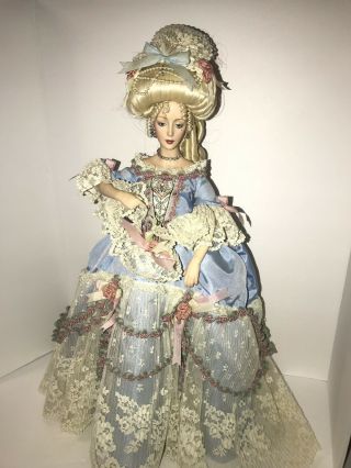 Rare - Franklin Heirloom Doll - Marie Antoinette With Stand.  No Box.