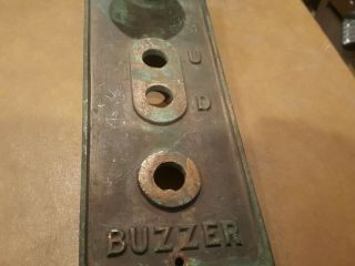 VINTAGE ELEVATOR SOLID BRASS CALL UP DOWN BOTTON PLAQUE Plate Cover Buzzer 3