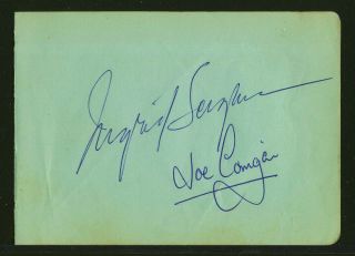 Ingrid Bergman Vintage Signed Autograph Album Page - 3 Academy Awards (d - 1982)