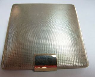 Vintage Sterling Silver And 18k Compact With Mirror.