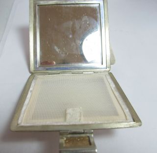 VINTAGE STERLING SILVER AND 18K COMPACT WITH MIRROR. 2