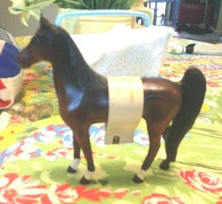 Vintage Wood Caved Horse - Araff With Rare Belly Band - Arabian - Grand Wood