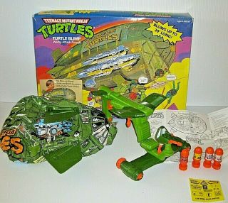 Vtg Playmates 5020 Teenage Mutant Ninja Turtles Blimp Near Complete W/ Box Read