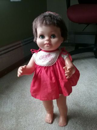 Chatty Cathy,  Brunette Chatty Baby Doll,  With Outfit,  soft face 4