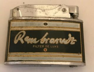 Vintage Rembrandt Cigarette Lighter Flat Advertising Collectible Item
