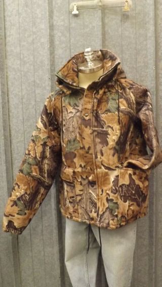 Vtg Realtree Advantge Camouflage Polar Fleece Waterproof Jacket Xl