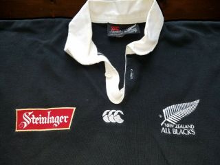 Vtg Canterbury Steinlager Zealand All Black Rugby Shirt Jersey Official