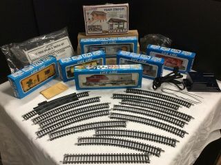 Ho Life Like Train Set With N Scale Power - All In Boxes Except Tracks Vintage