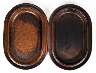 Vintage Mid - Century Stoneware Platters Oval Rectangle Plate Ruska Arabia Finland