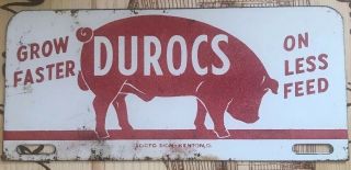 Durocs Hog Pig Sign Farm Barn Feed Bacon Vintage Decor Art - License Plate Size