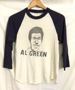 Vintage Al Green Raglan T Shirt Size Small 70s / 80s Single Stitch Soul Motown