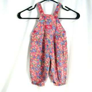 Oshkosh Baby Bggosh Floral Overalls 12 Mos Vintage Girls Made In Usa Pink Floral