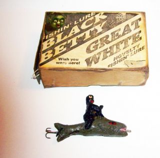 Vintage Black Americana Black Betty & The Great White Shark Box Set Fishing Lure