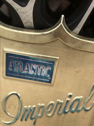 Vintage Atlantic Imperial Gasoline Metal Sign Gas Oil RARE Pump Plate? 3