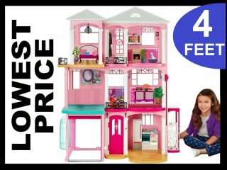 Mattel Barbie 3 Story Pink Town House Dreamhouse Townhouse Mansion Level Home