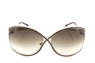 RARE Authentic TOM FORD RICKIE Brown Gold Butterfly Sunglasses TF 179 48F FT 3