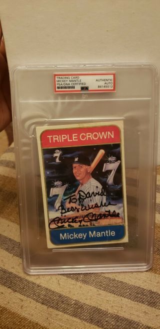Mickey Mantle Baseball Card Autographed Signed Psa/dna Huge Yanks Rare