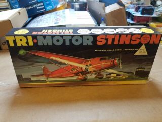 Vintage Ideal Toy Corp.  1/66 Scale Tri - Motor Stinson Plastic Model Airplane Kit