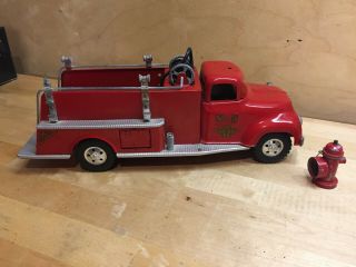 Vintage 1950’s Tonka No.  5 Metal Toy Pumper Fire Truck With Hydrant