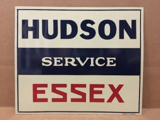 Vintage Hudson Essex Service Sign Tin Tacker Gas Oil Car Garage