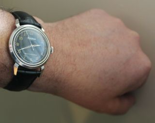 1962 Bulova Jet Clipper " A " Vintage Stainless Steel Automatic Charcoal Dial