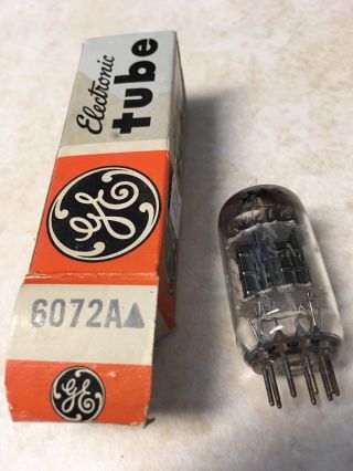 One 6072a Ge General Electric 5 Star Black Plate Vintage Vacuum Tube 6072 12ay7