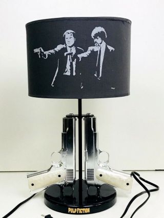 Limited Pulp Fiction: Pistols Lamp W Printed Shade Rare & Collectible