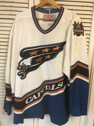 Vintage Washington Capitals Screaming Eagle Ccm Hockey Jersey Canada Xxl