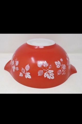 Vintage Pyrex Jaj Coral Red Gooseberry Cinderella Bowl 443 - Rare Htf