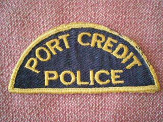 Vintage Obsolete Port Credit Ontario Police Cloth Shoulder Badge Insignia