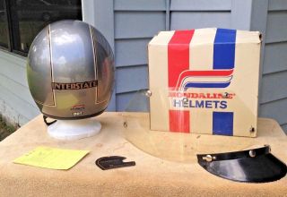 Vtg 1970s Shoei Hondaline STAG Interstate Helmet w/ Box / Shield / Visor / Tag 4