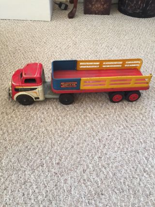 Vintage Pressed Steel Wyandotte Construction Truck & Trailer