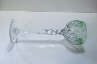 1 Vintage/Antique St.  Louis Lt.  Green Cut To Clear Crystal Wine Glass 4