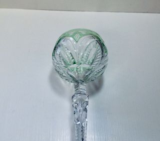 1 Vintage/Antique St.  Louis Lt.  Green Cut To Clear Crystal Wine Glass 7