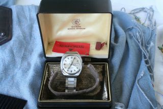 Vintage Rare N.  I.  B Cyma Synchron Conquistador Automatic Watch Swiss