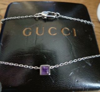 Gucci Icon 18k White Gold Amethyst Cube Quite Rare