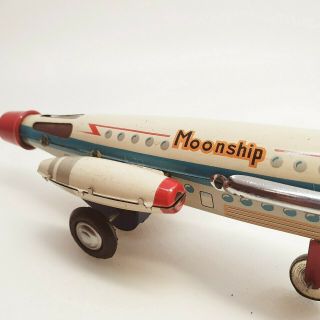 MOONSHIP tin friction space robot toy lithography 1970s VINTAGE RARE 2